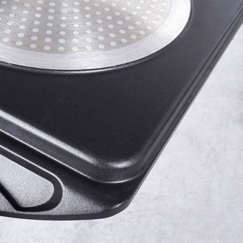 Grill plate in aluminum with non-stick granite coating