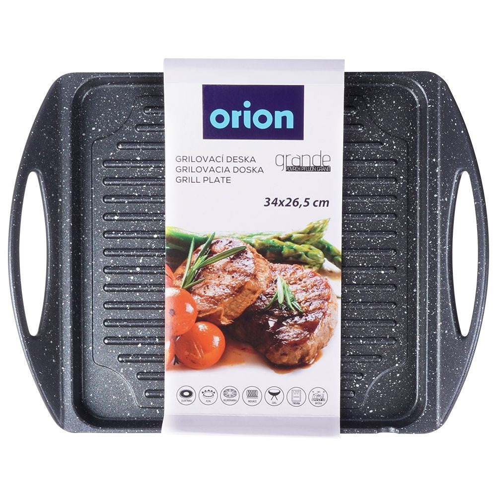 Grill plate in aluminum with non-stick granite coating