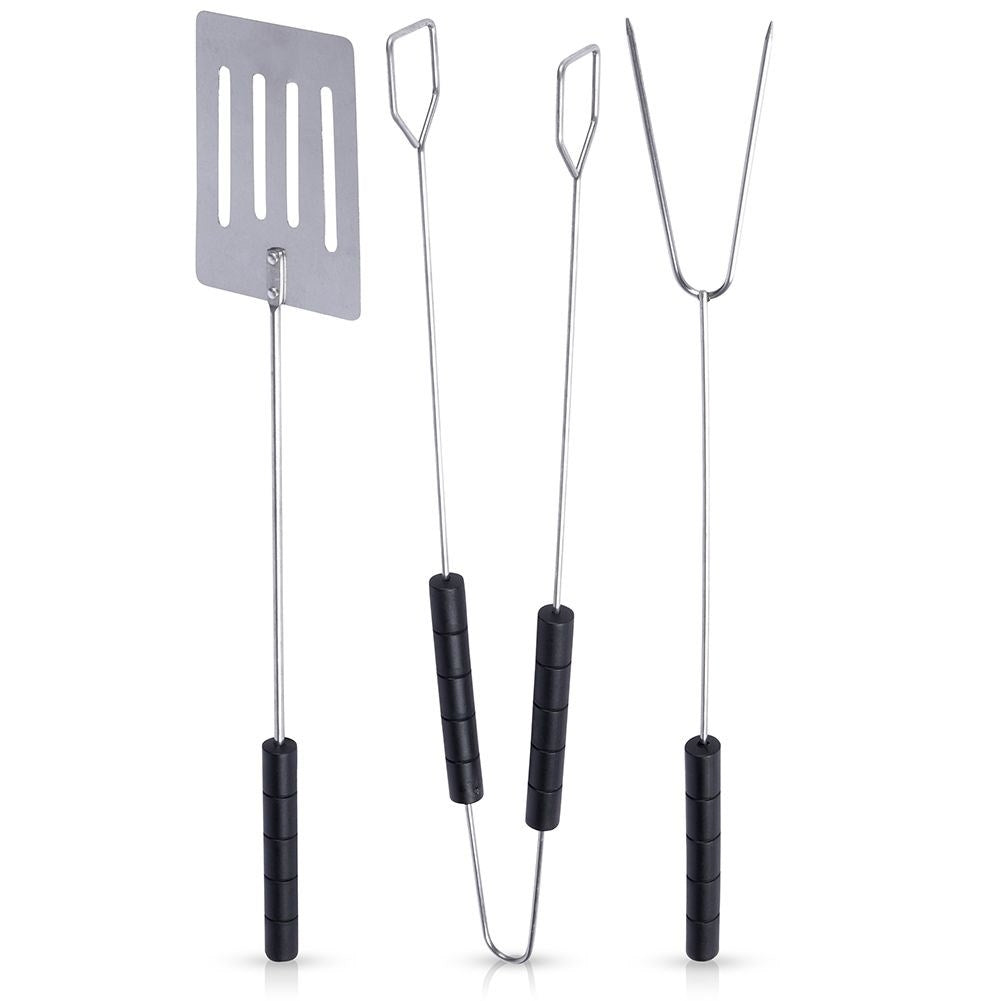 Grill set: Metal tool with plastic handle, 3 parts