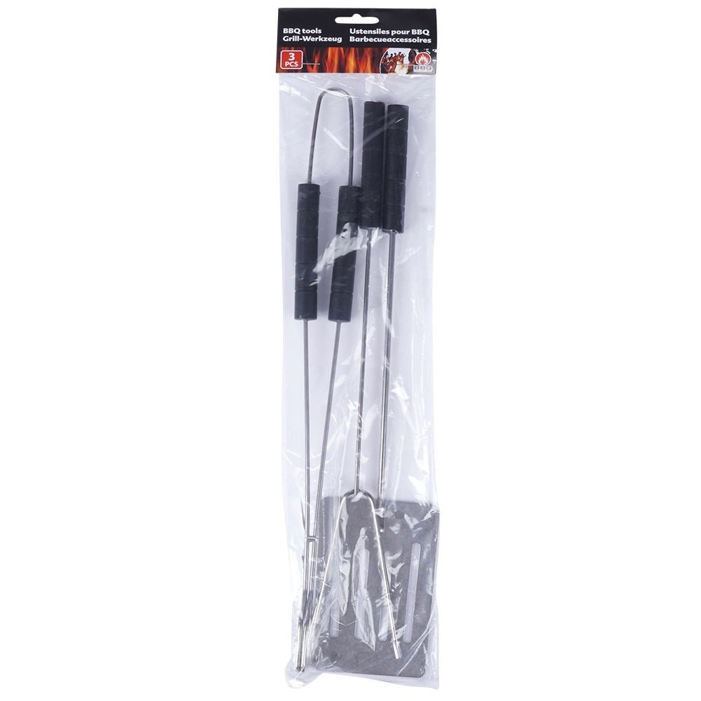 Grill set: Metal tool with plastic handle, 3 parts