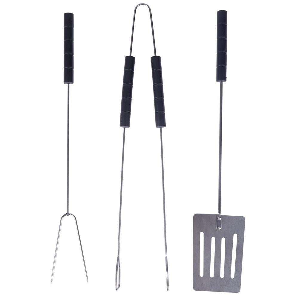Grill set: Metal tool with plastic handle, 3 parts