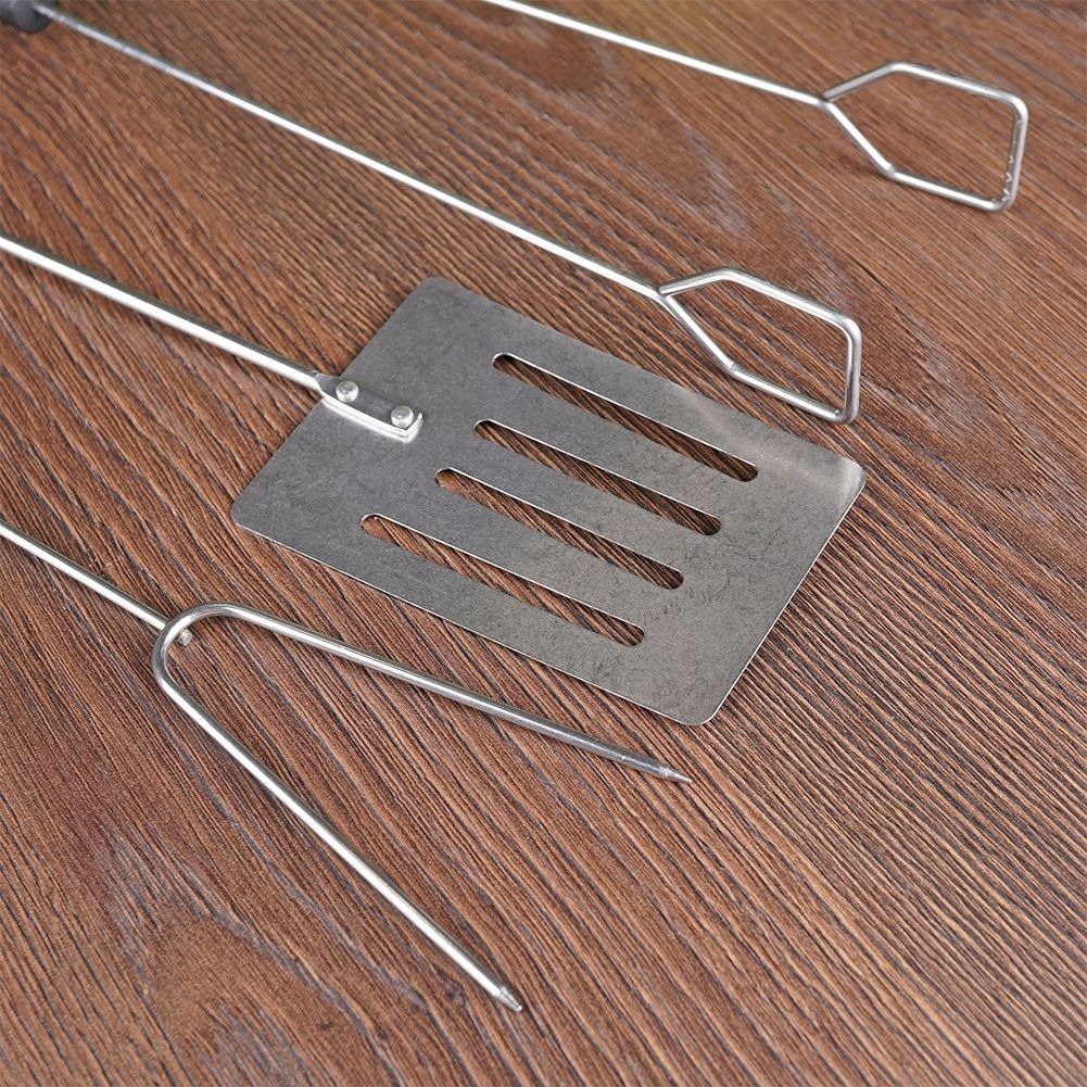 Grill set: Metal tool with plastic handle, 3 parts