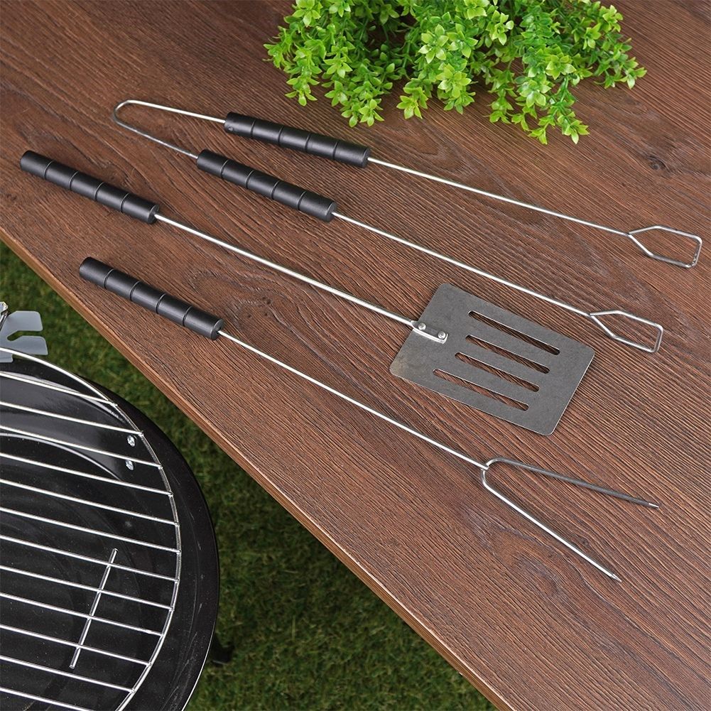 Grill set: Metal tool with plastic handle, 3 parts