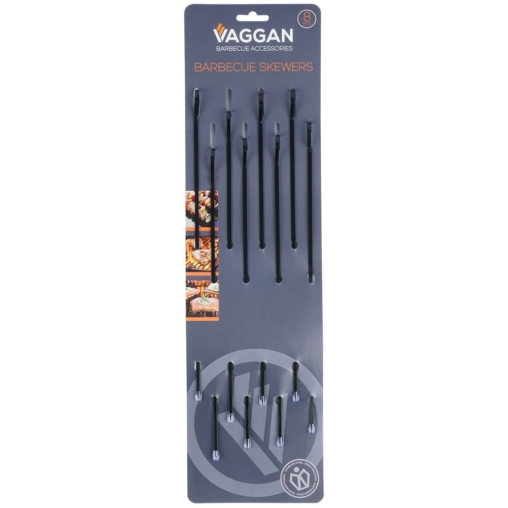 Grill skewer set in stainless steel, non-stick, 8-pack