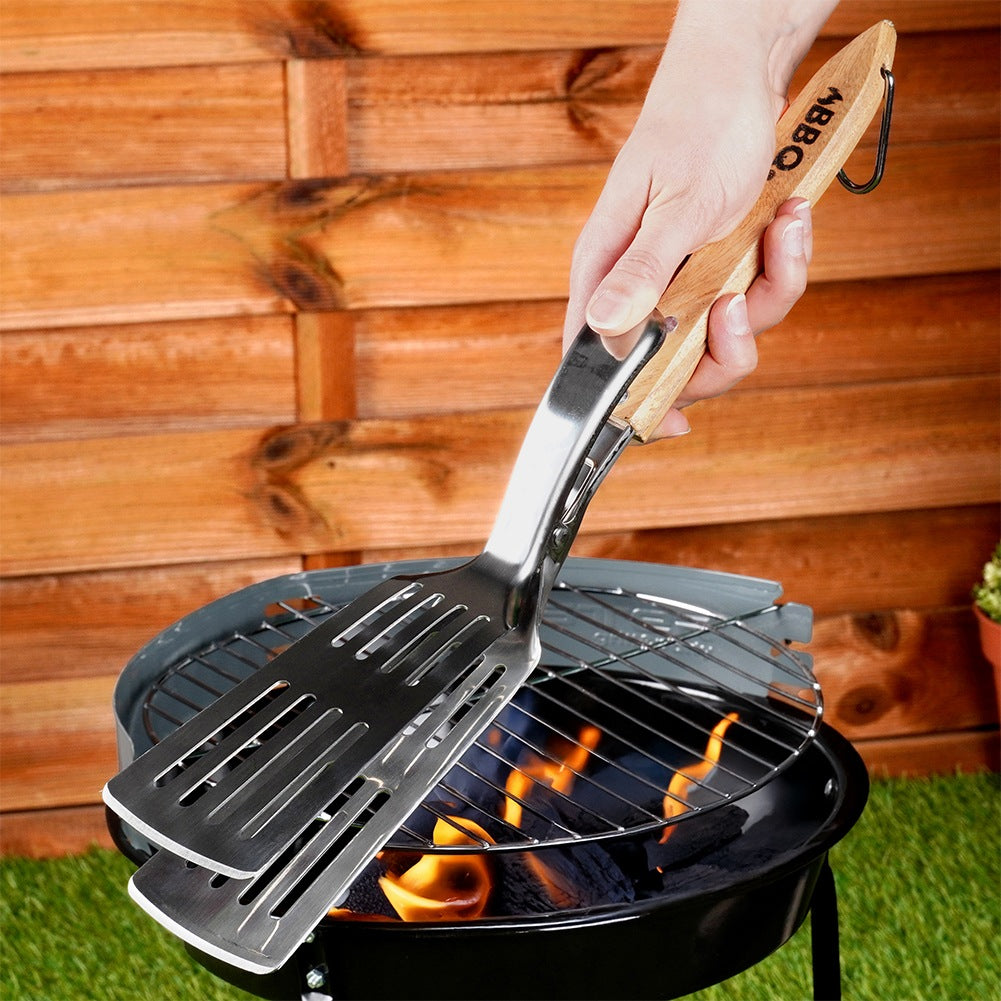 Grill spatula and tongs 2in1 steel 40 cm