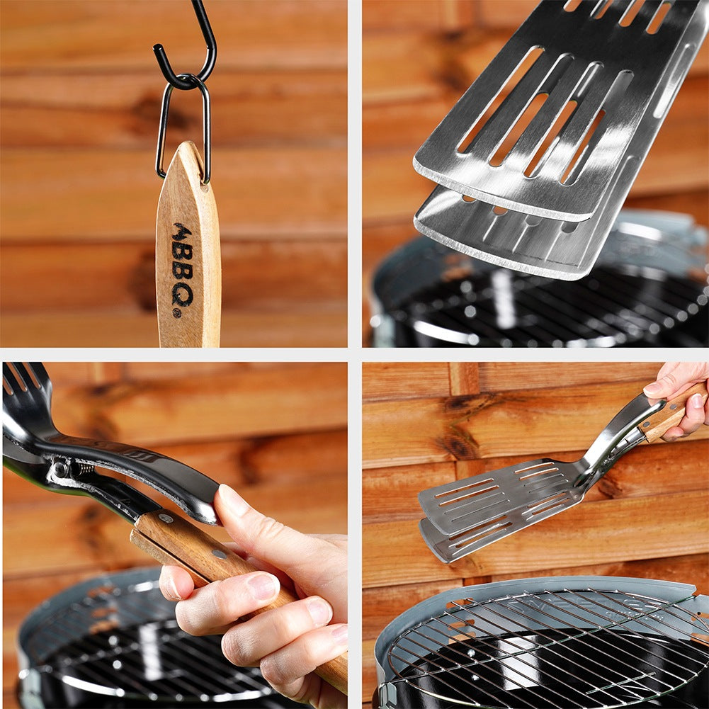 Grill spatula and tongs 2in1 steel 40 cm