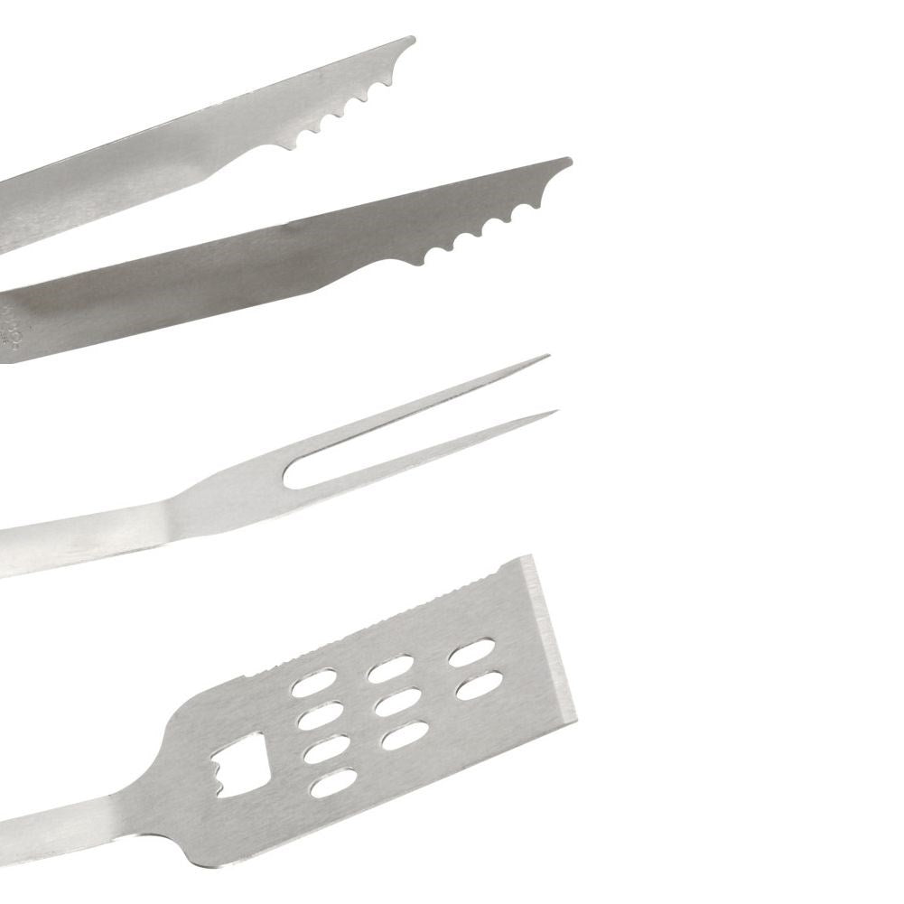 Grill utensil set: Stainless steel, comfortable handles, easy storage