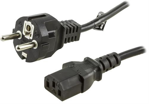 Grounded device cable CEE 7/7 to straight IEC 60320 C13 (0.5m) for connection between device and wall outlet,