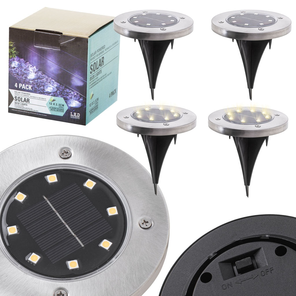 Ground mounted solar garden lights 8LED 4pcs cold white