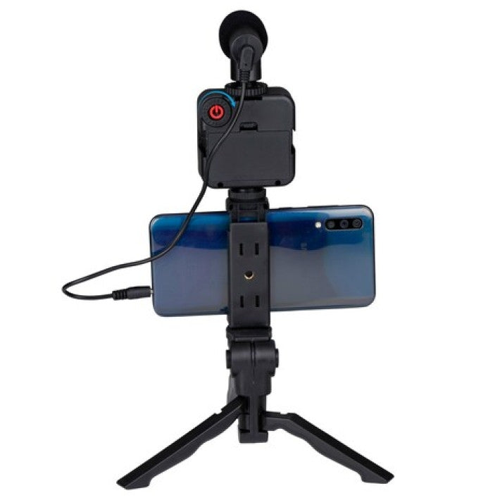 Grundig ED-38135: 3-in-1 Selfie Studio Vlogging Kit with Lighting, Microphone and Tripod