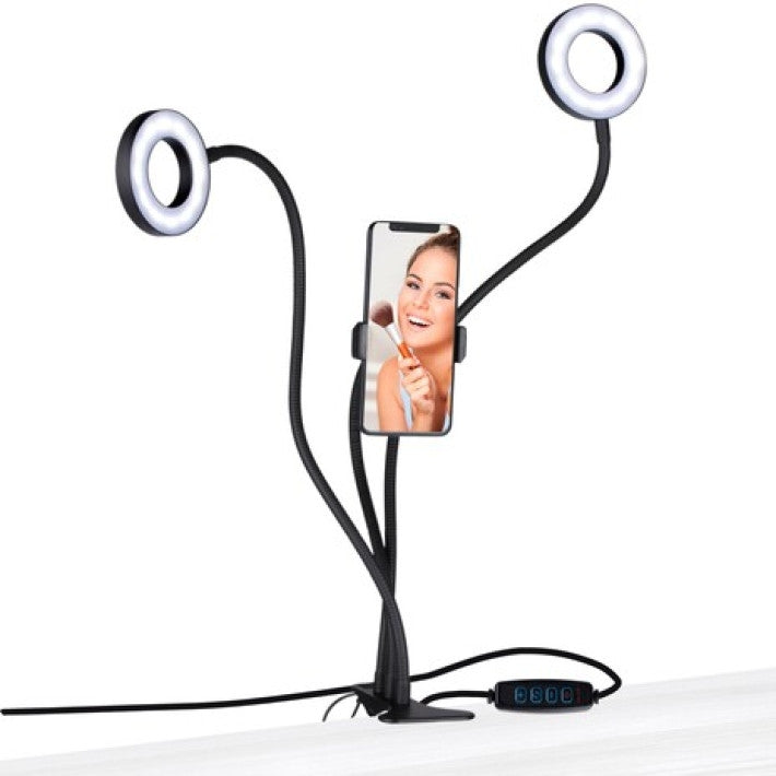 Grundig ED-95927: 2-in-1 Dual Ring light Clip-On Phone Holder