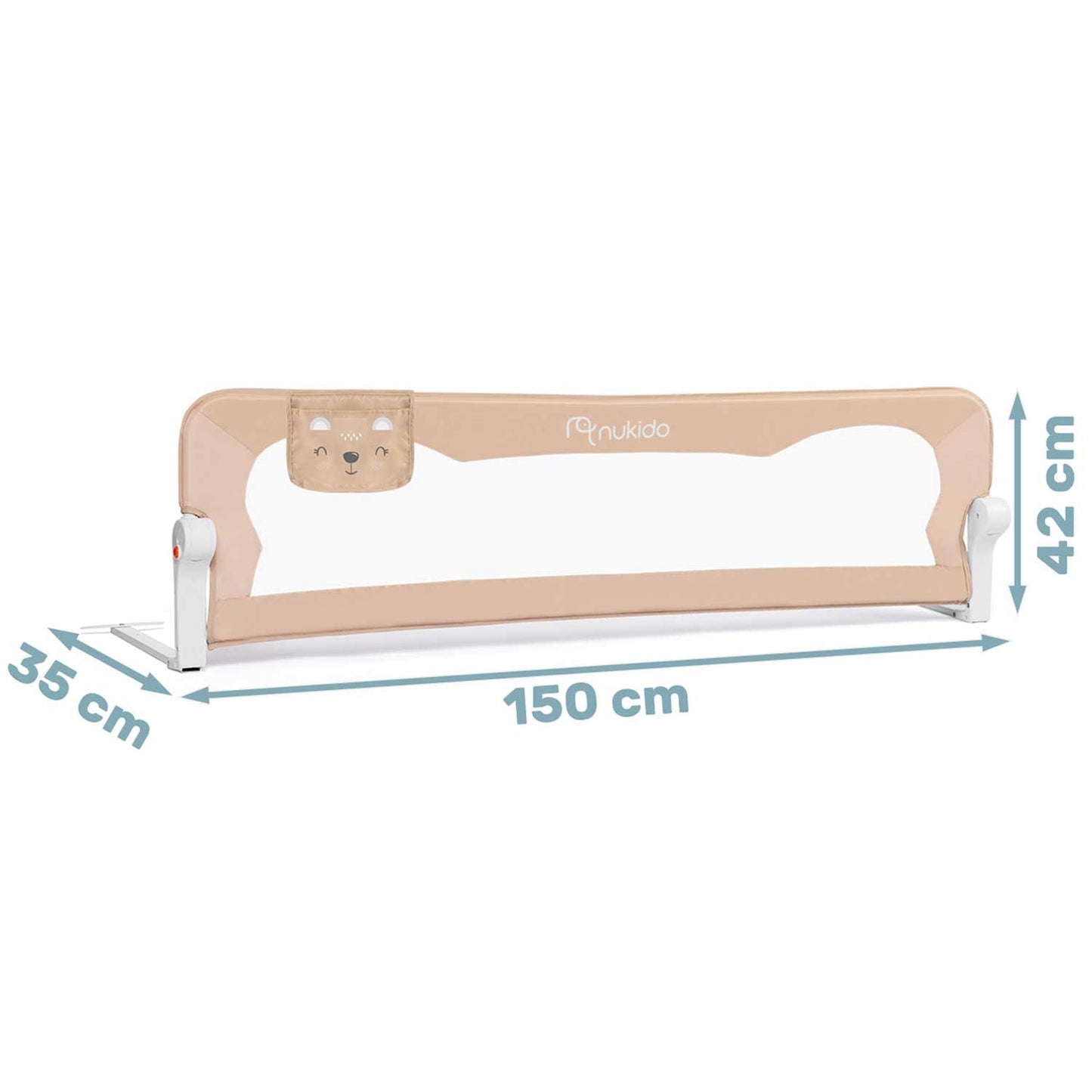 Guard rail for bed 150 x 42 x 35 cm Nukido beige