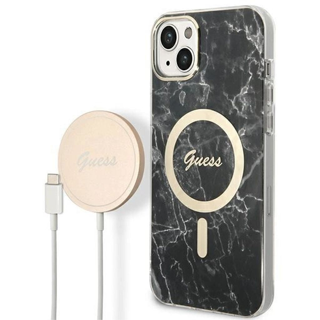 Guess Magsafe Case and Charger set for iPhone 14 - Black