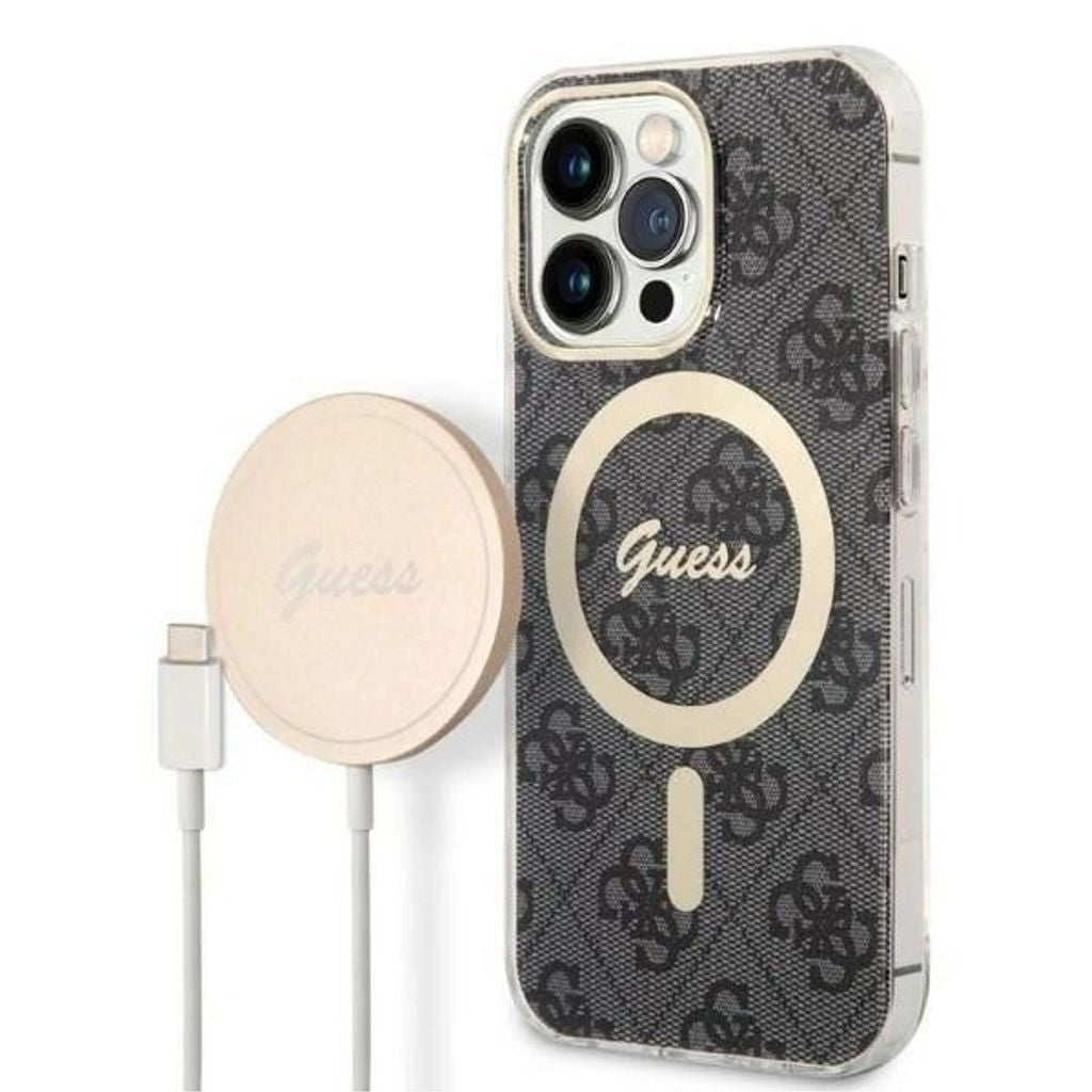 Guess Magsafe Case and charger set for iPhone iPhone 13 Pro - Black