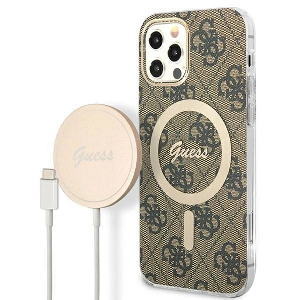 Guess Magsafe Cover and charger set for iPhone iPhone 12/12 Pro - Brown