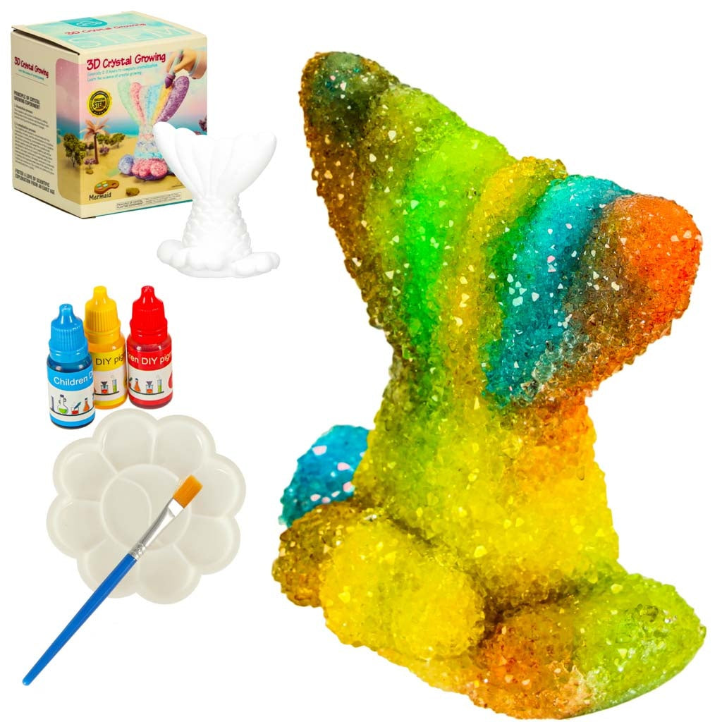Gypsum crystal growing kit mermaid's tail