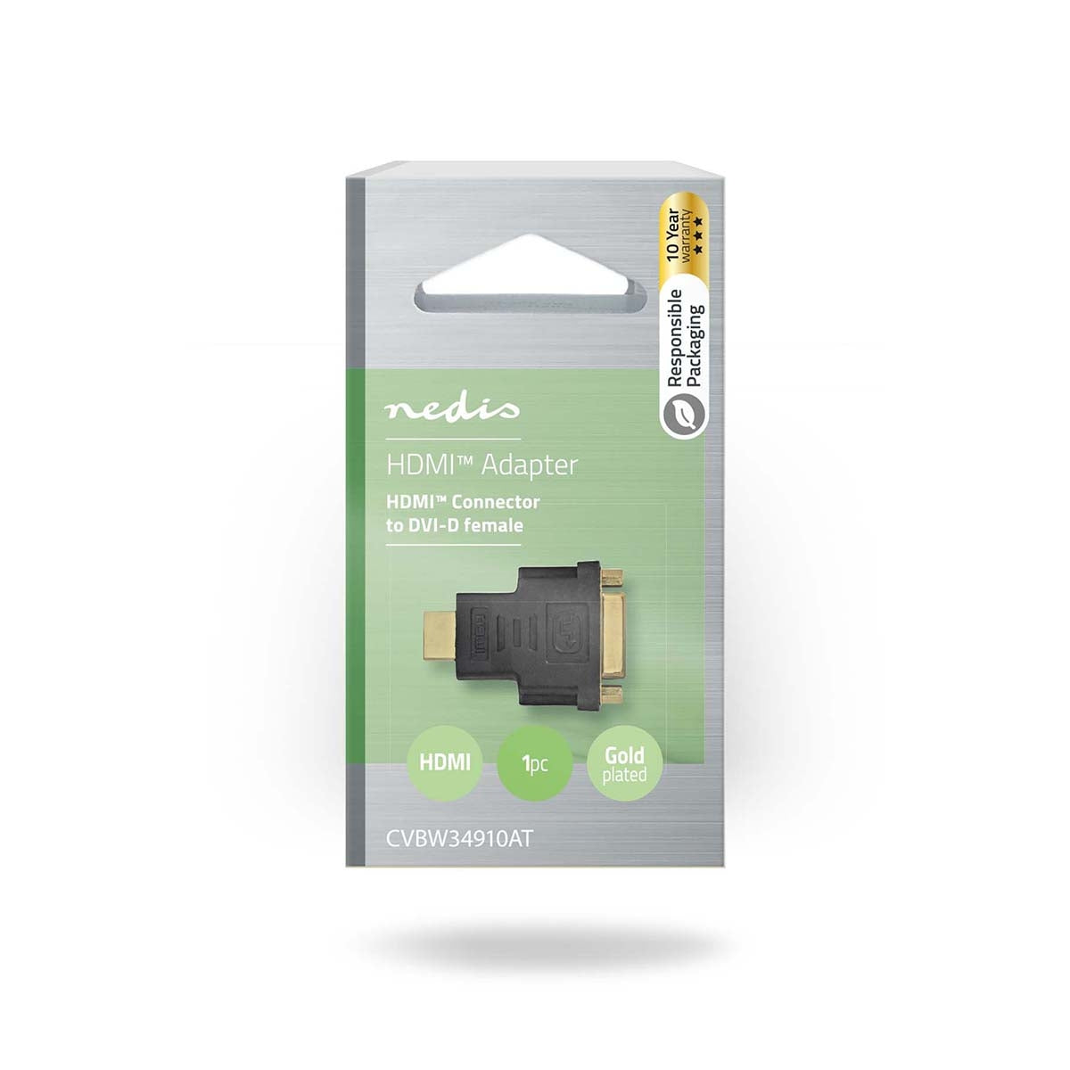 HDMI™ Adapter | HDMI™ Connector | DVI-D 24+1-Pin Female | Gold Plated | Straight | ABS | Anthracite | 1 pc. | Box