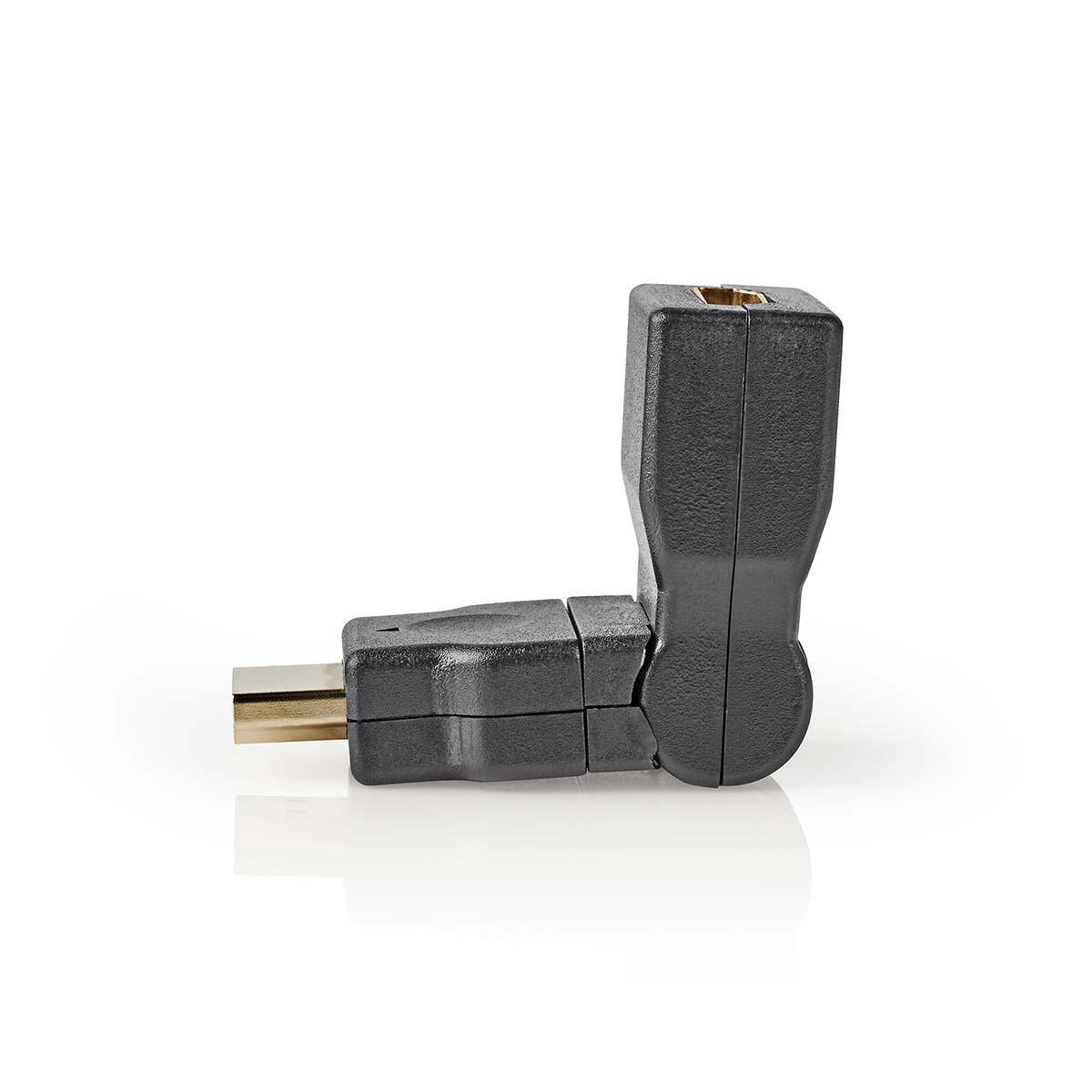 HDMI™ Adapter | HDMI™ Connector | HDMI™ Female | Gold Plated | Twisting | ABS | Black | 1 pc. | Envelope