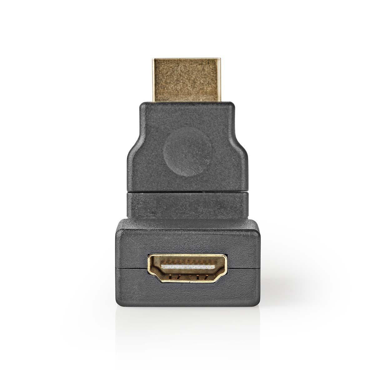 HDMI™ Adapter | HDMI™ Connector | HDMI™ Female | Gold Plated | Twisting | ABS | Black | 1 pc. | Envelope