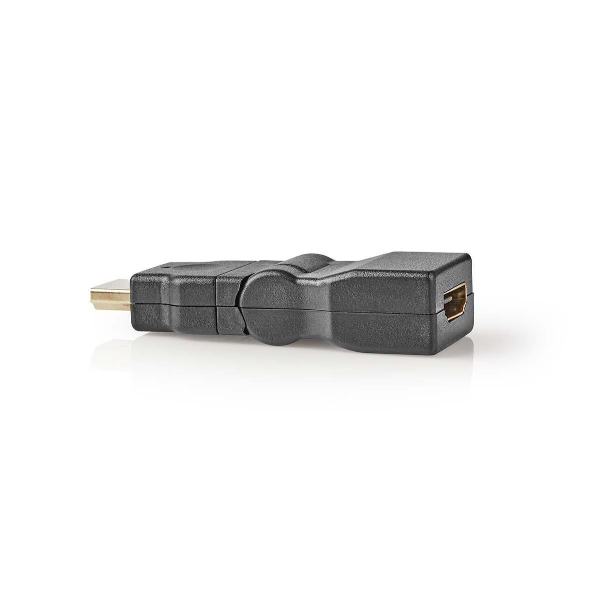 HDMI™ Adapter | HDMI™ Connector | HDMI™ Female | Gold Plated | Twisting | ABS | Black | 1 pc. | Envelope