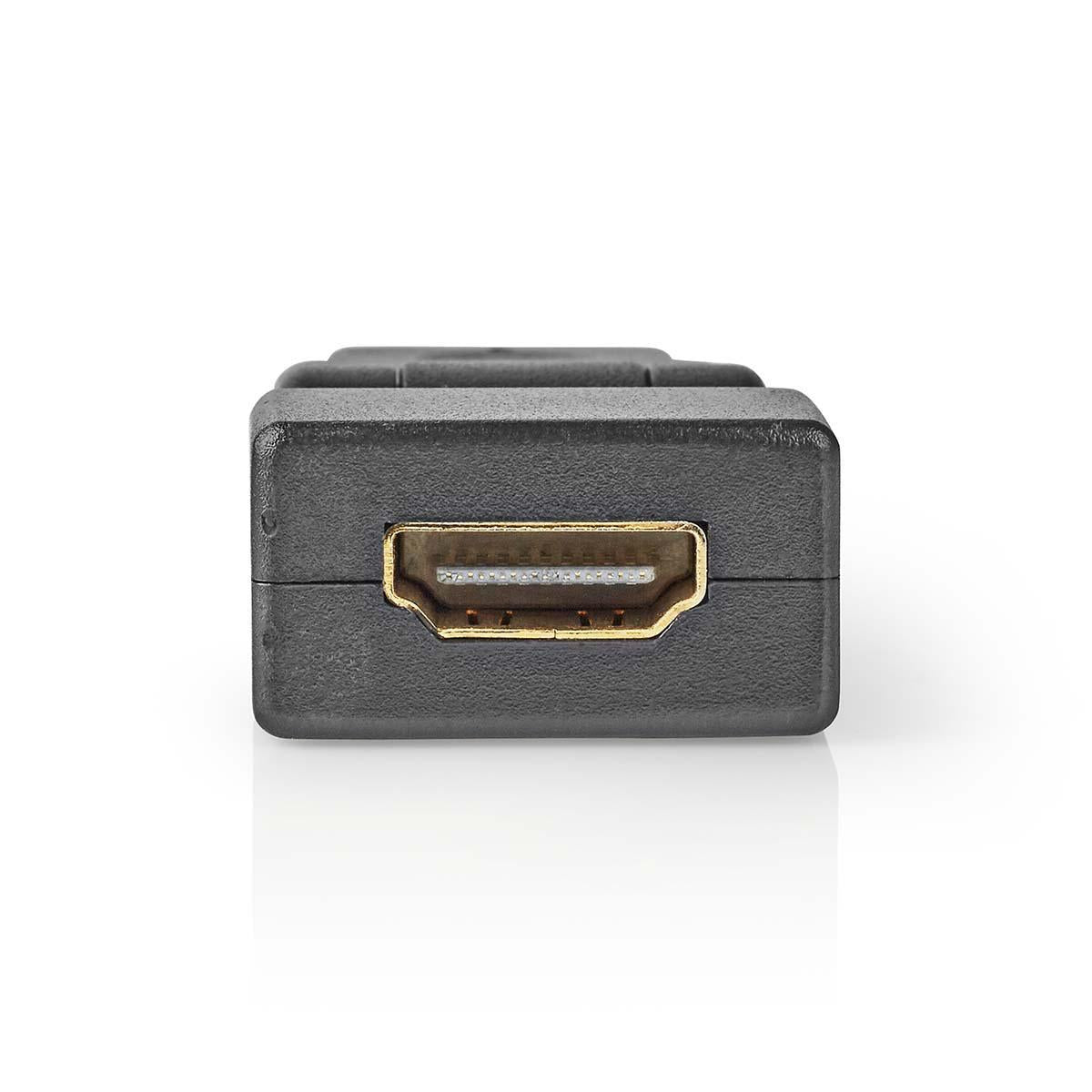 HDMI™ Adapter | HDMI™ Connector | HDMI™ Female | Gold Plated | Twisting | ABS | Black | 1 pc. | Envelope