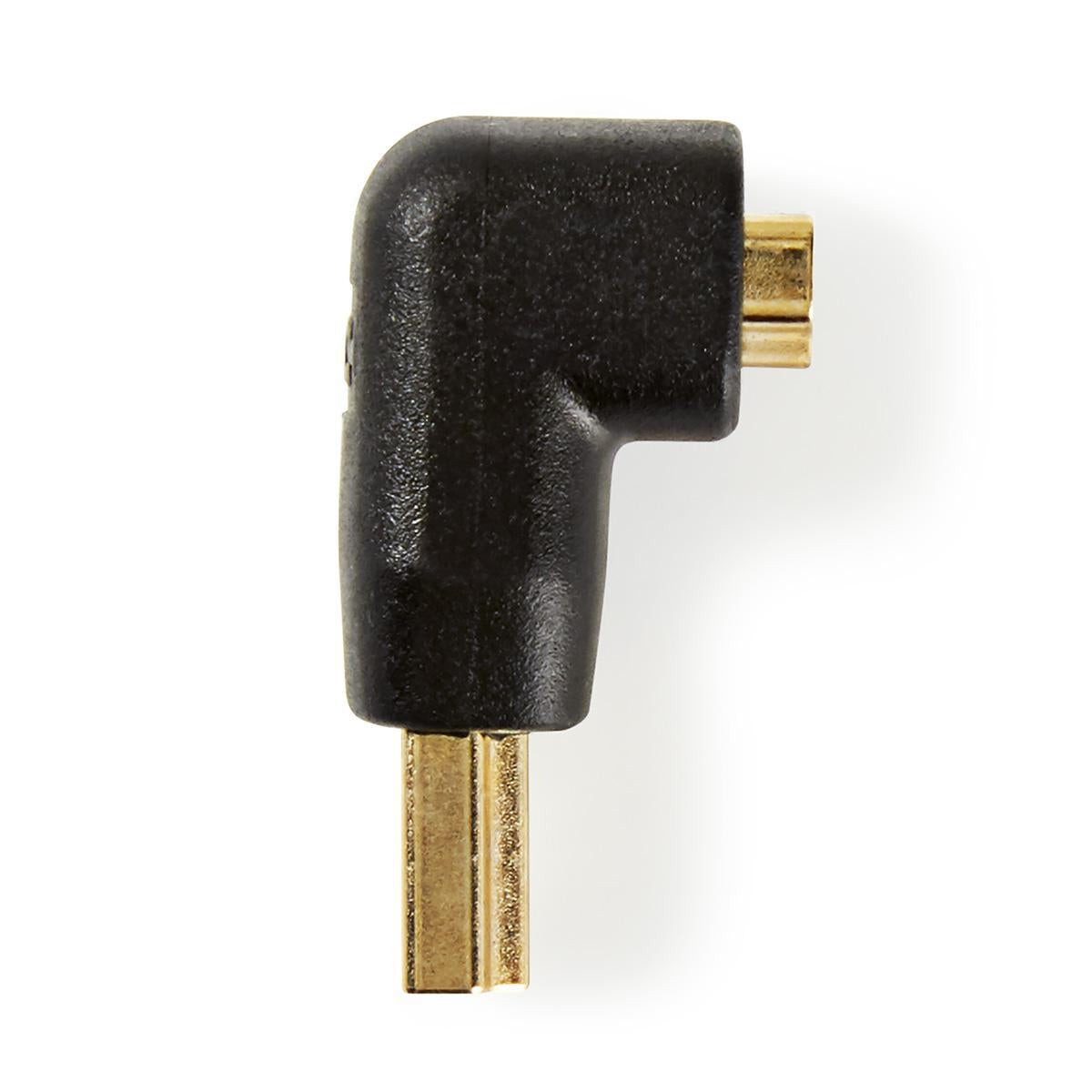 HDMI™ Adapter | HDMI™ Connector | HDMI™ Output | Gold Plated | Angled 90° | ABS | Black | 1 pc. | Box