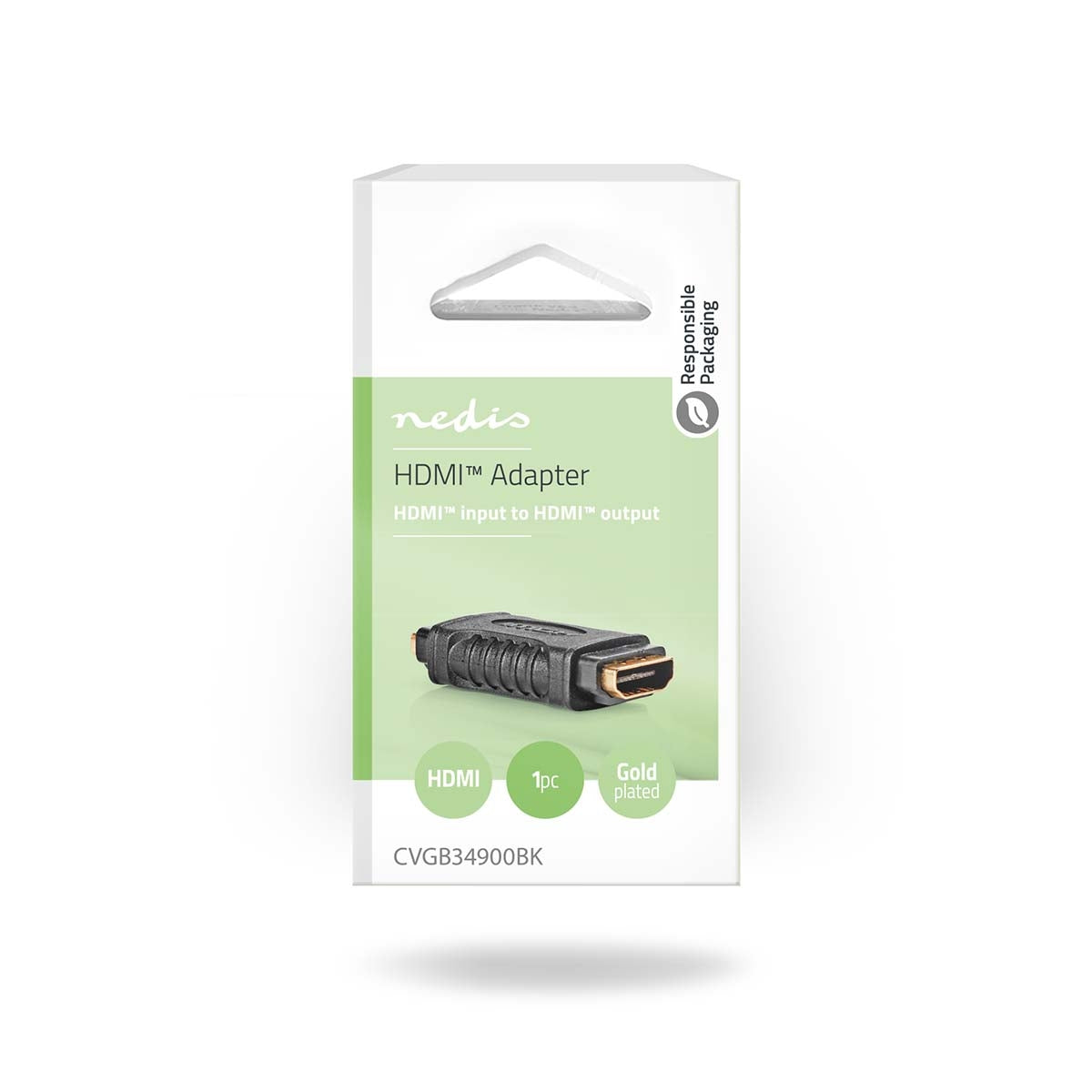 HDMI™ Adapter | HDMI™ Female | HDMI™ Female | Gold Plated | Straight | ABS | Black | 1 pc. | Box