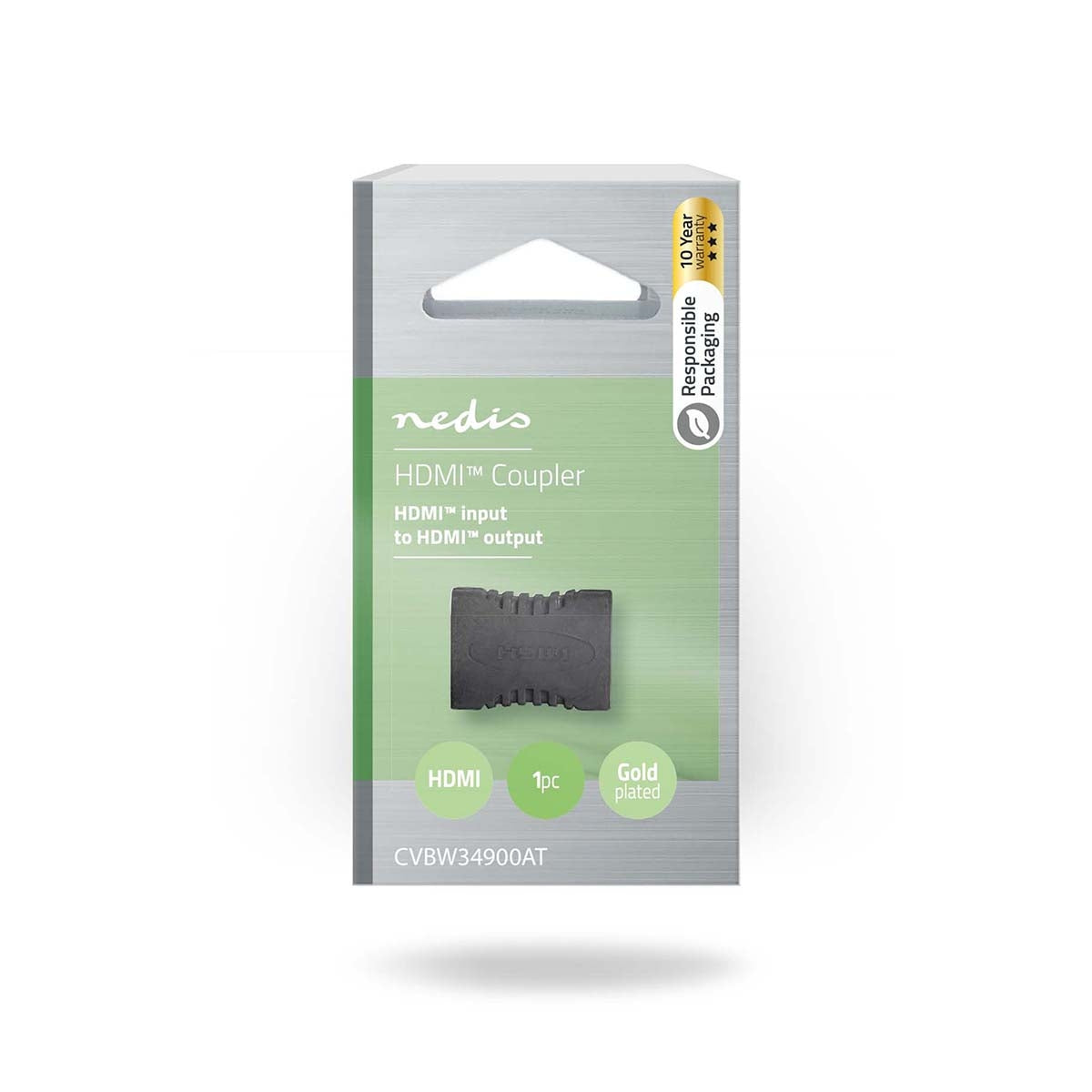 HDMI™ Adapter | HDMI™ Female | HDMI™ Female | Gold Plated | Straight | PVC | Anthracite | 1 pc. | Box