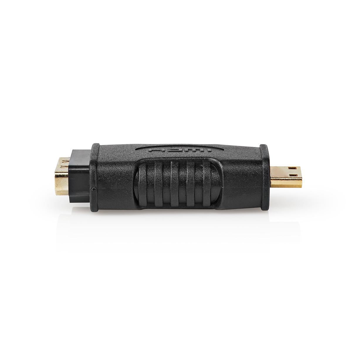 HDMI™ Adapter | HDMI™ Mini connector | HDMI™ Female | Gold Plated | Straight | ABS | Black | 1 pc. | Plastic bag