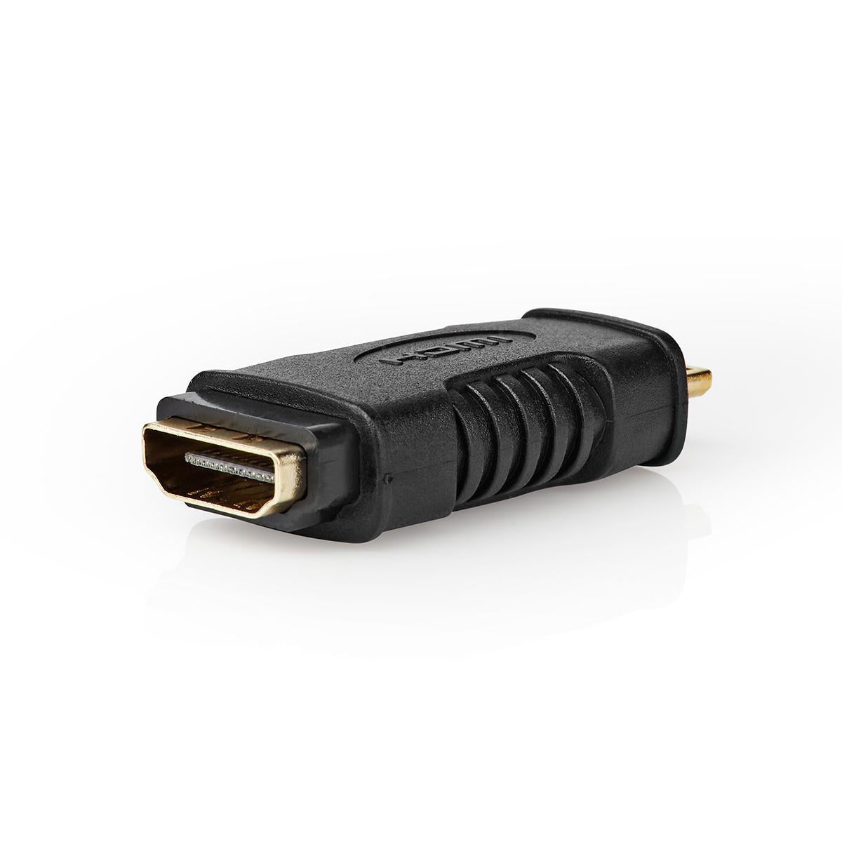 HDMI™ Adapter | HDMI™ Mini connector | HDMI™ Female | Gold Plated | Straight | ABS | Black | 1 pc. | Plastic bag