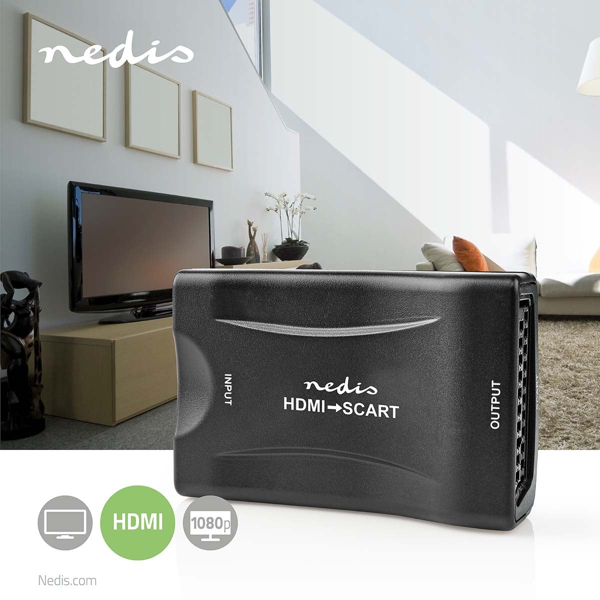HDMI™ Converter | HDMI™ input | SCART Female | One way | 1080p | 1.2 Gbps | ABS | Black