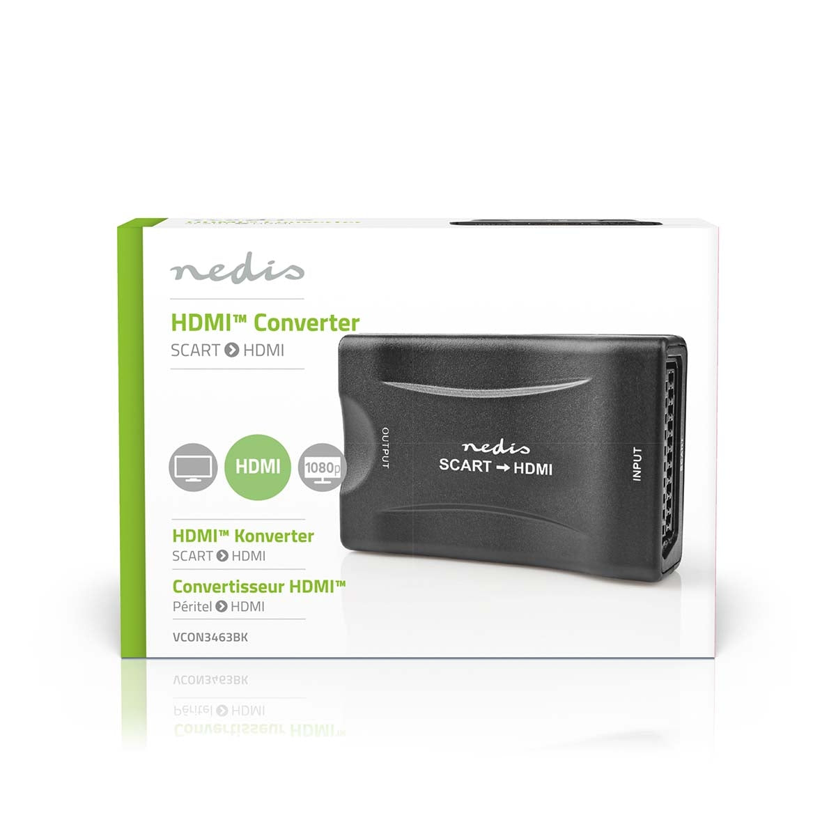 HDMI™ Converter | SCART Female | HDMI™ output | One way | 1080p | 1.2 Gbps | ABS | Black