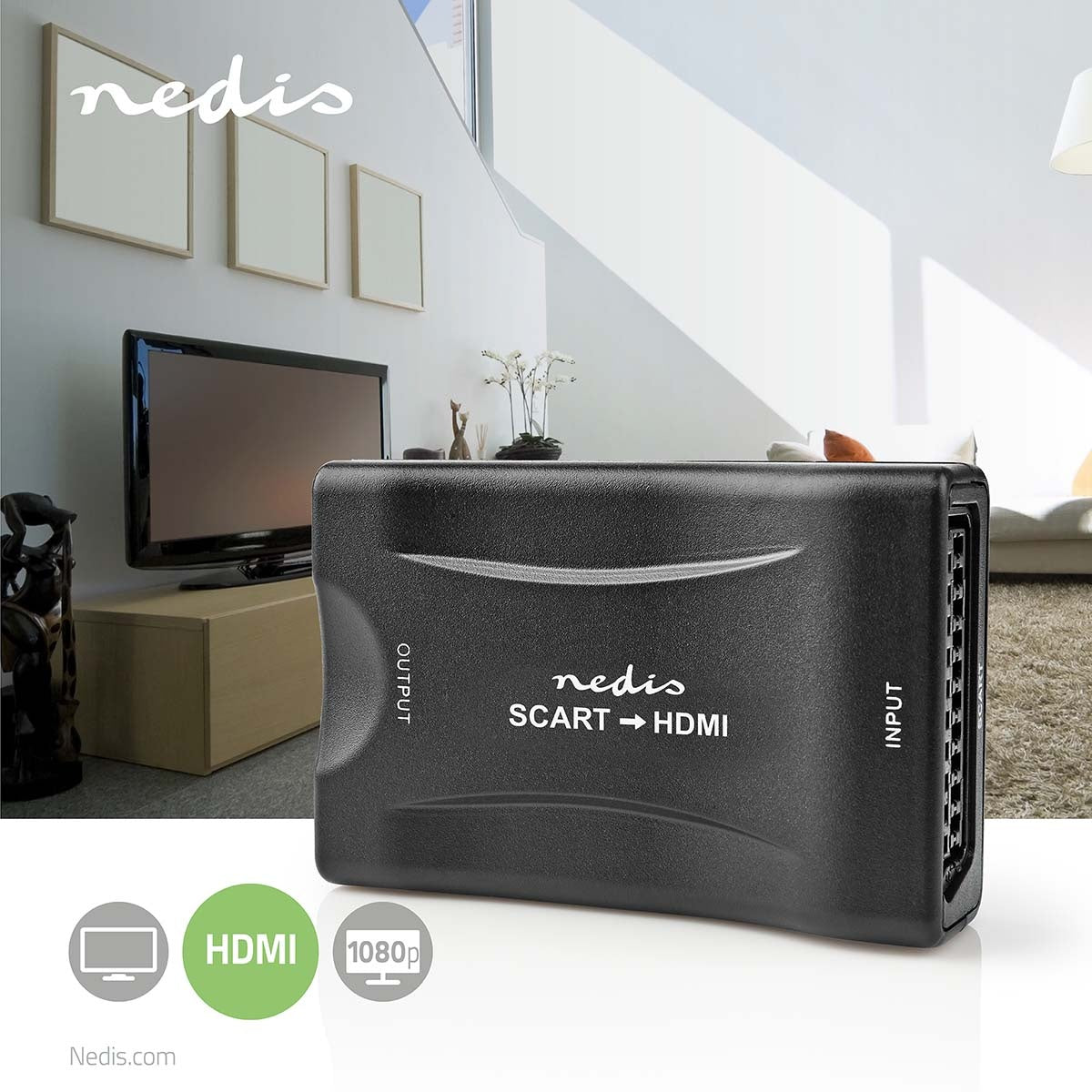 HDMI™ Converter | SCART Female | HDMI™ output | One way | 1080p | 1.2 Gbps | ABS | Black