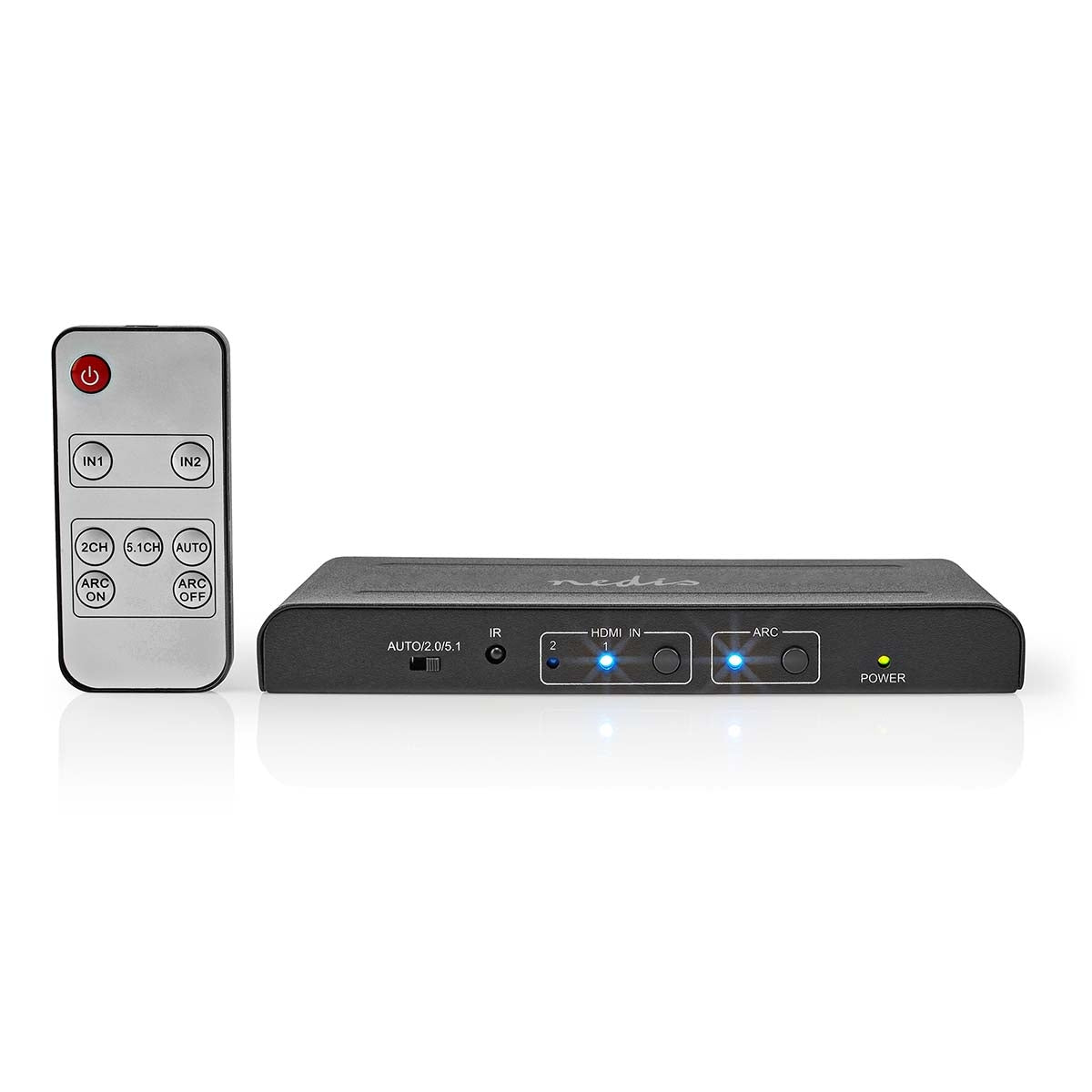 HDMI™ Extractor | 2x HDMI™ Input | TosLink Female / 1x HDMI™ output / 2x RCA / 3.5 mm | Maximum resolution: 4K@60Hz | 18 Gbps | Metal | Anthracite | Box