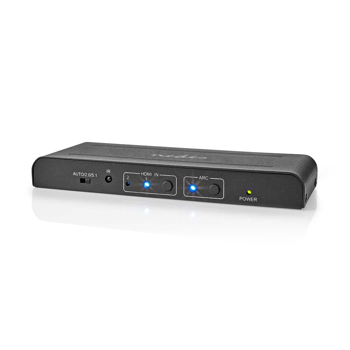 HDMI™ Extractor | 2x HDMI™ Input | TosLink Female / 1x HDMI™ output / 2x RCA / 3.5 mm | Maximum resolution: 4K@60Hz | 18 Gbps | Metal | Anthracite | Box