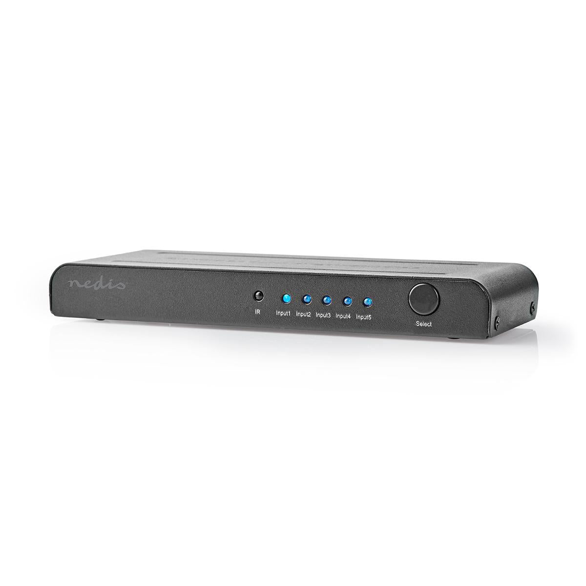 HDMI™ Switch | 5-Port port(s) | 5x HDMI™ Input | 1x HDMI™ output | 4K@60Hz | 18 Gbps | Remote controlled | Metal | Anthracite
