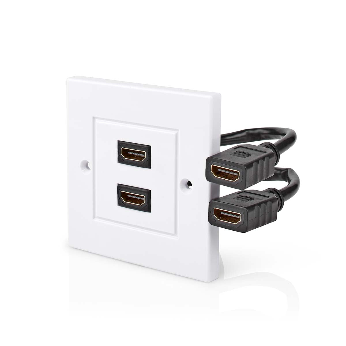 HDMI™ Wall Box | 2x HDMI™ Female | 4K@60Hz | HDMI™ Female | Black | 18 Gbps | Gold Plated | Envelope