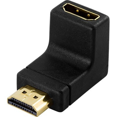 HDMI adapter / 19-pin ha to ho / angled / gold-plated connectors