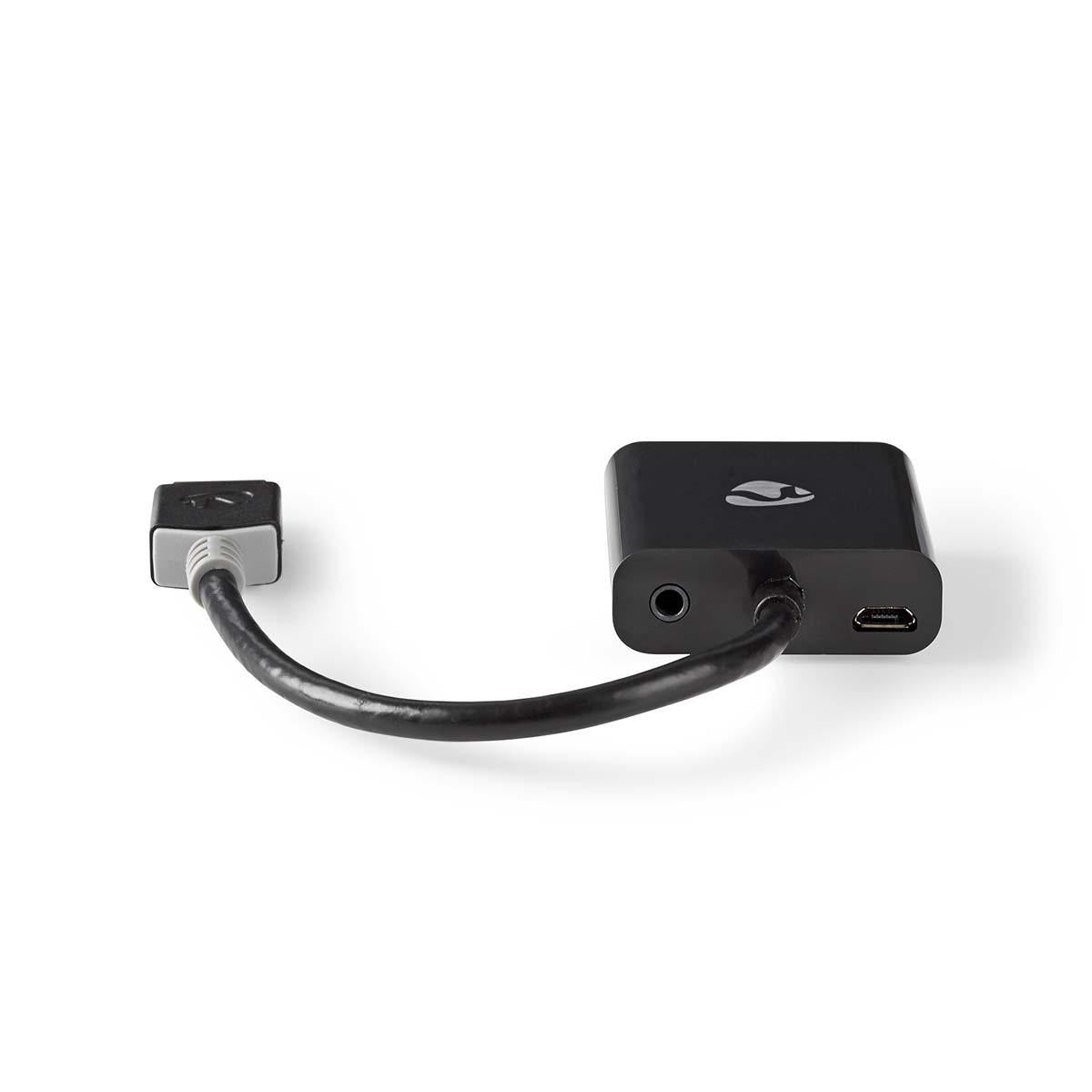 HDMI™ cable | HDMI™ Connector | VGA female 15p / 3.5 mm Female | 1080p | Gold Plated | 0.20 m | Straight | PVC | Anthracite | Window Box with Euro Lock