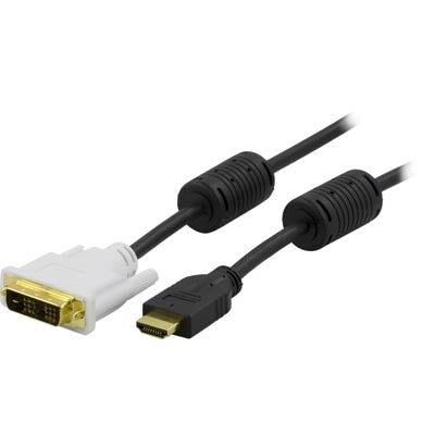 HDMI to DVI cable / 19-pin ha-DVI-D Single Link 19-pin ha / gold-plated connectors / black/white / 1m