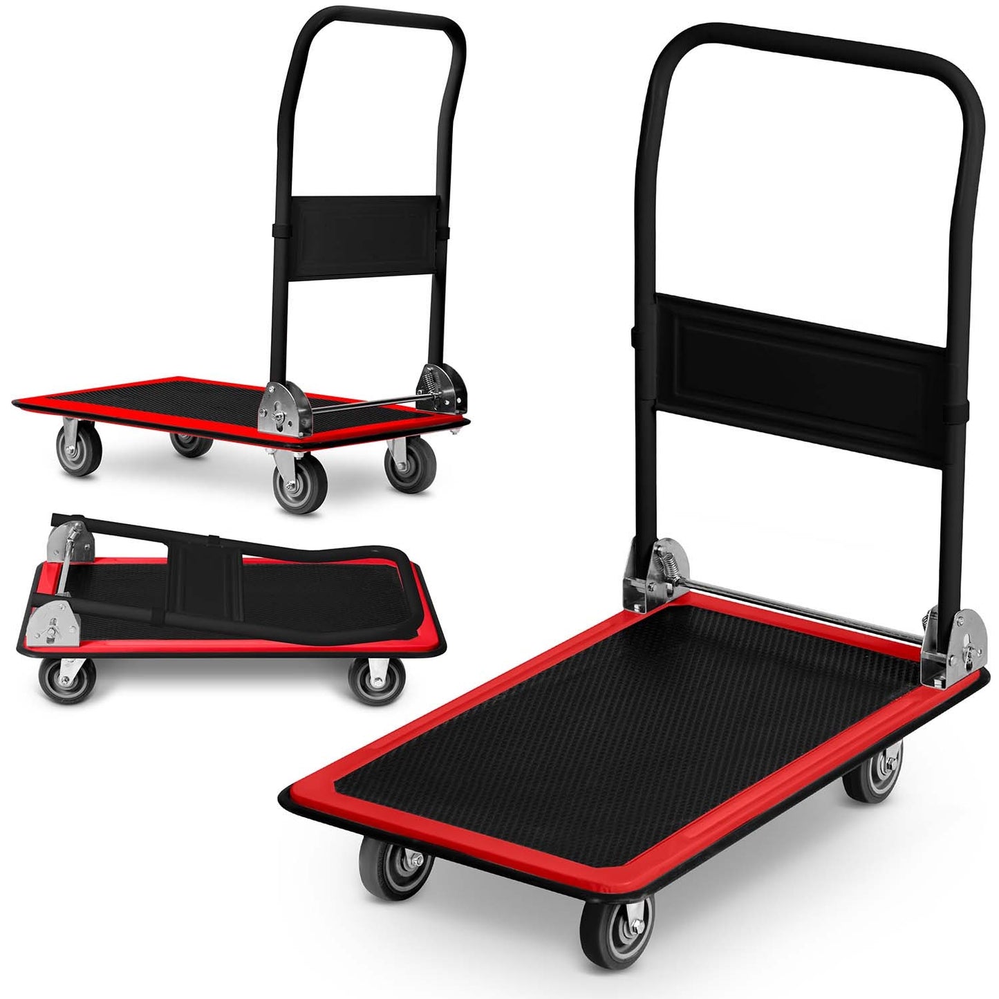 HM-505 platform transport trolley, black and red