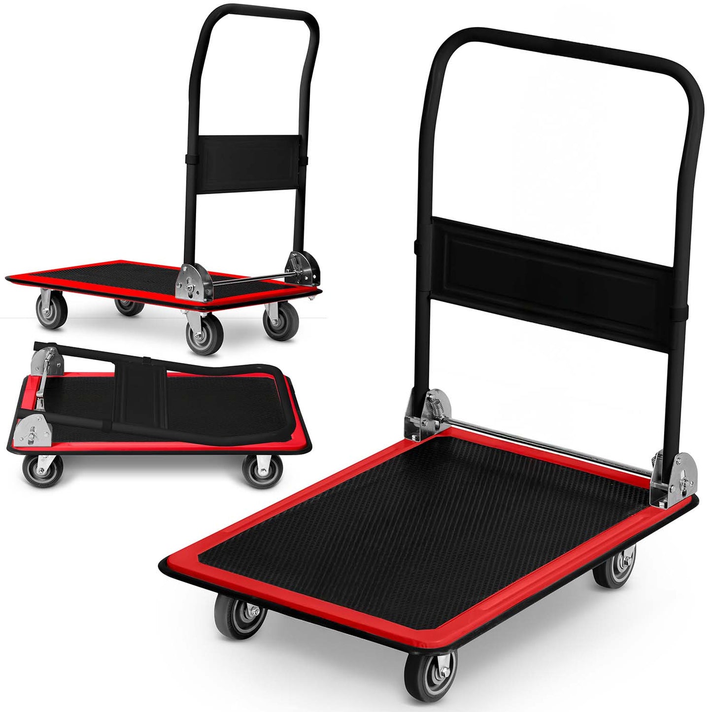 HM-506 platform transport trolley, black and red