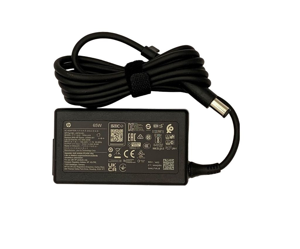 HP 65W Smart Laptop AC Adapter, 7.4mm Plug