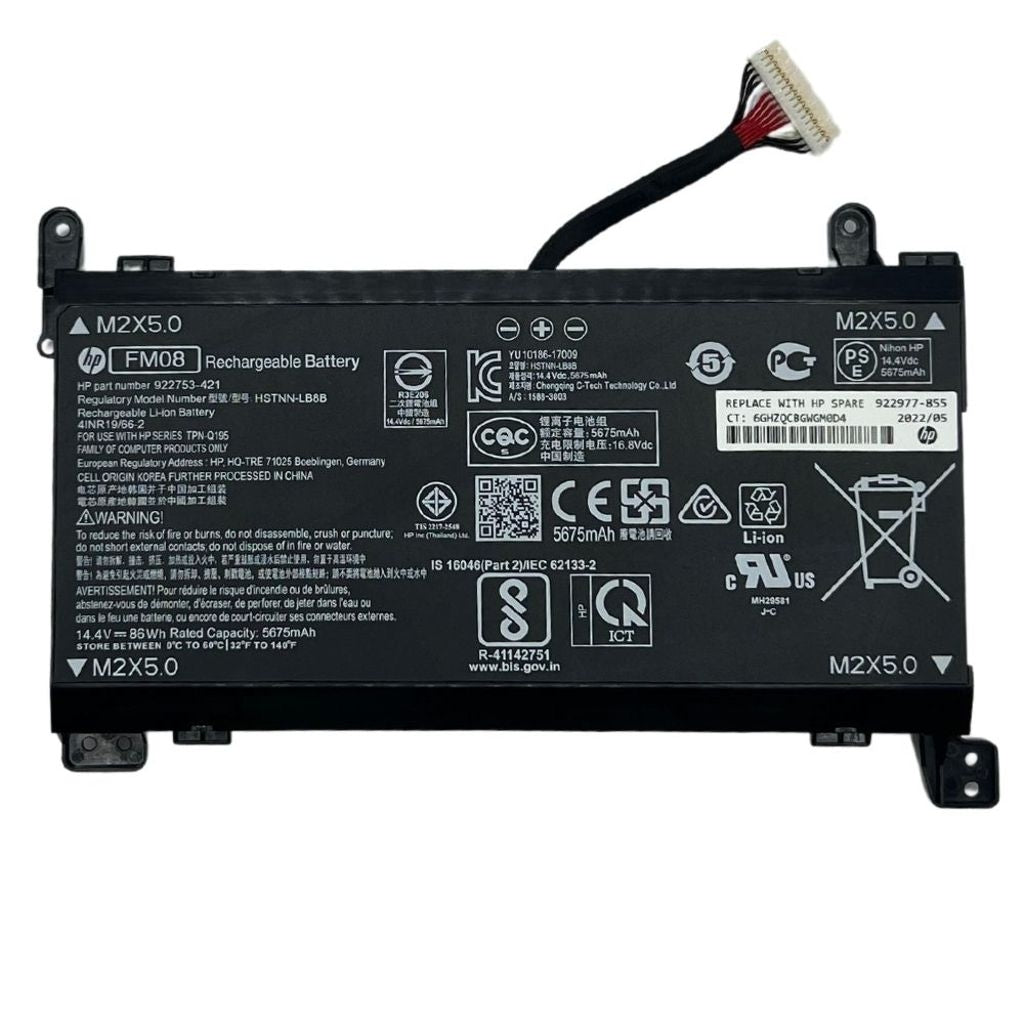 HP 8C laptop battery, 86Wh, 3.0Ah, Li-ion, FM08086-CL