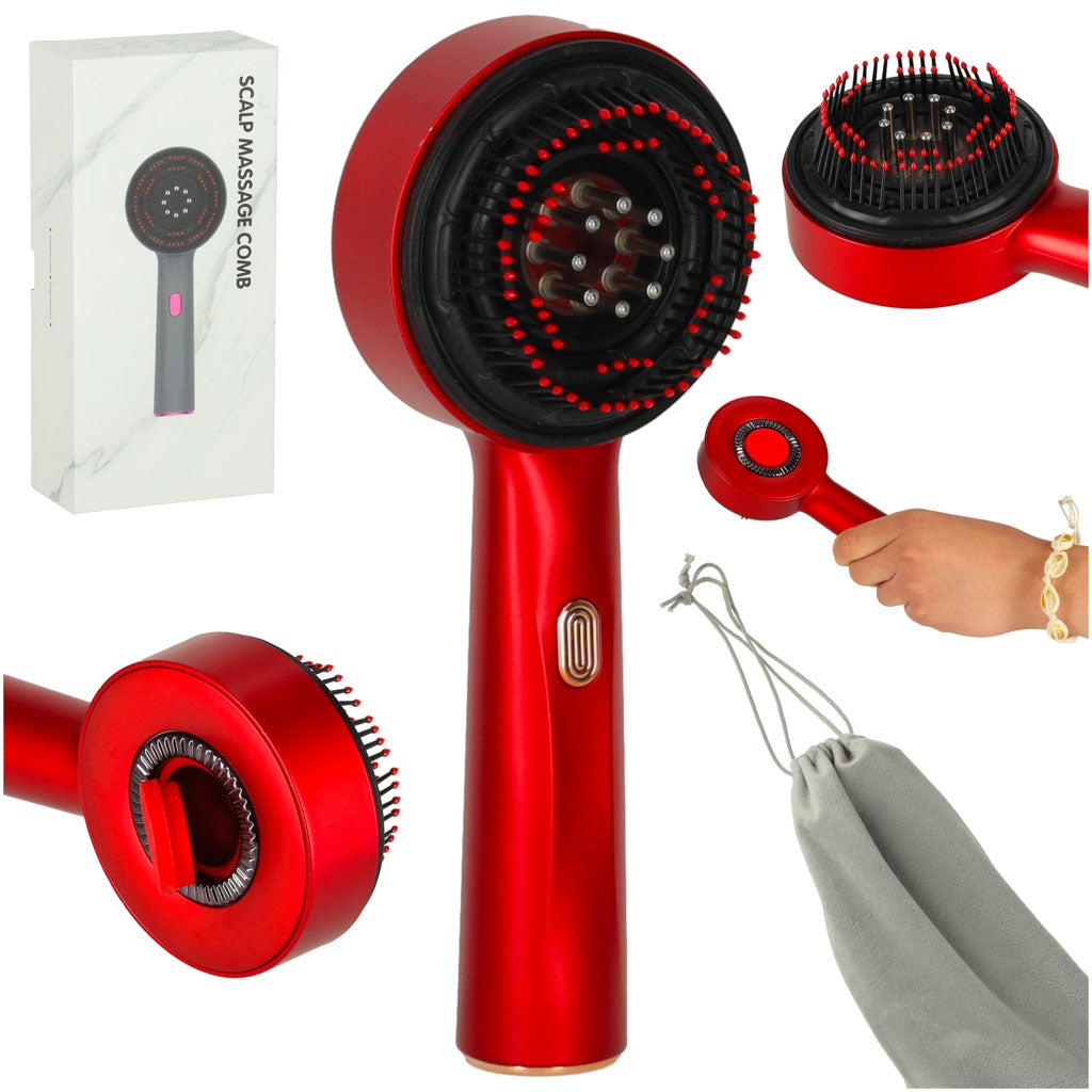 Hair Care Head Massager with Red Light & Oil Applicator
