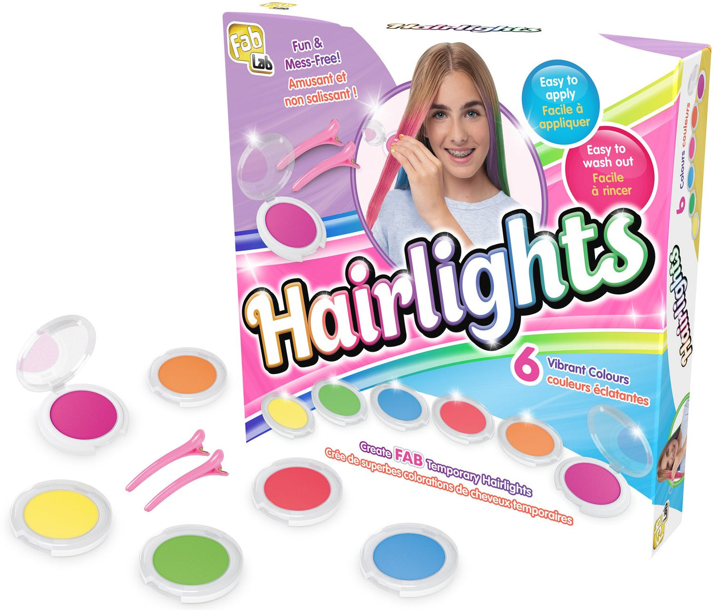 Hair Coloring Set for Kids, 6 Washable Colors