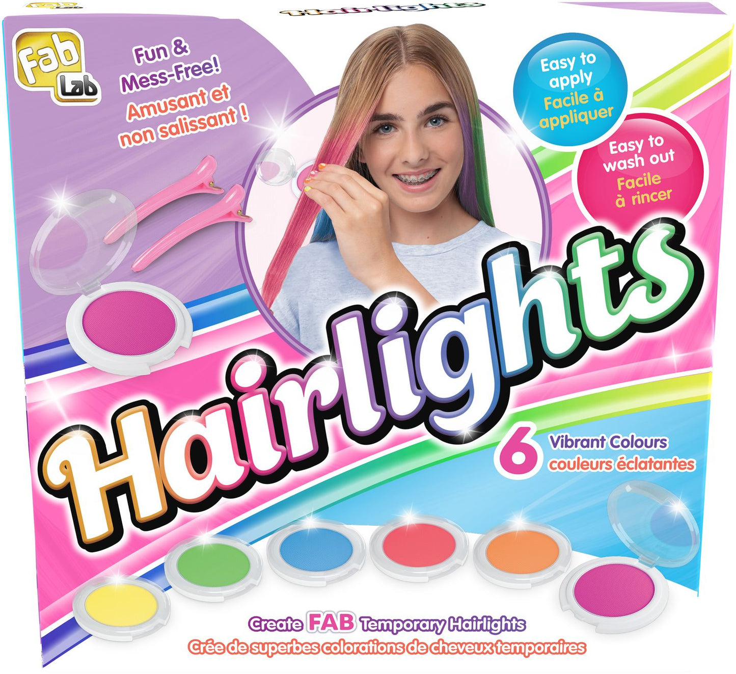 Hair Coloring Set for Kids, 6 Washable Colors