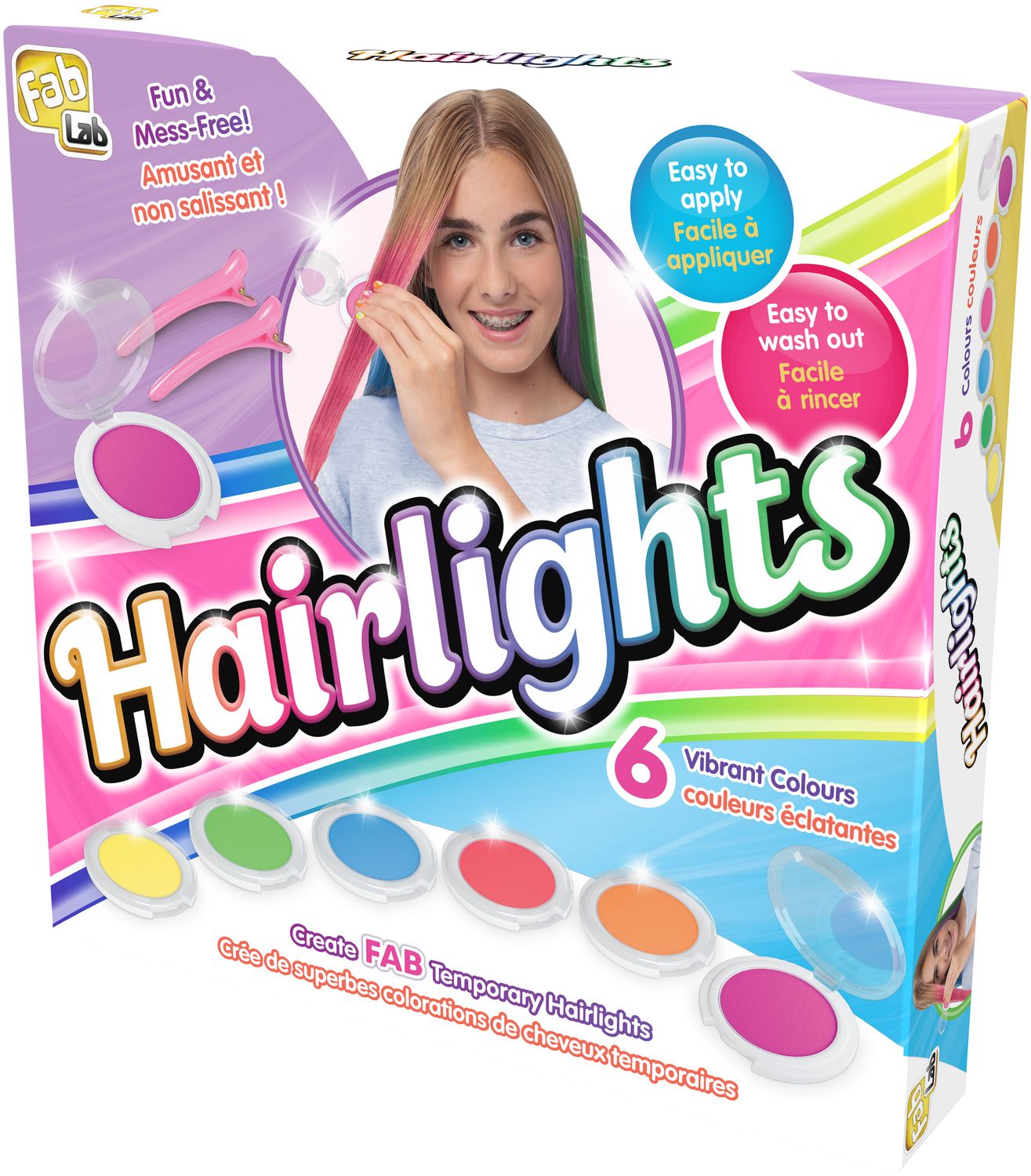 Hair Coloring Set for Kids, 6 Washable Colors