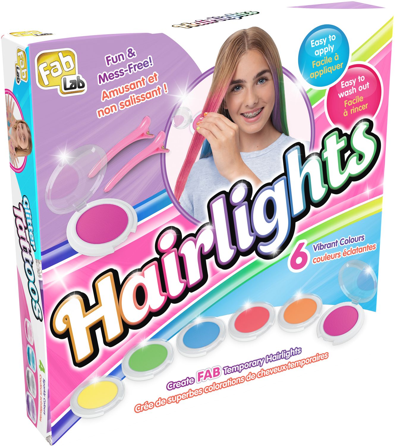 Hair Coloring Set for Kids, 6 Washable Colors