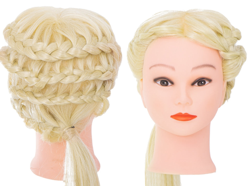 Hairdresser's training head natural blonde hair